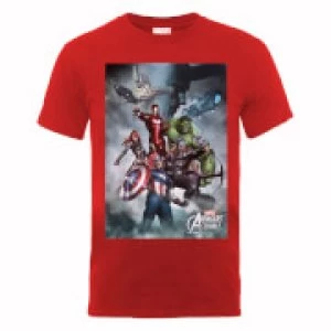 Image of Marvel Avengers Team Montage T-Shirt - Red - M