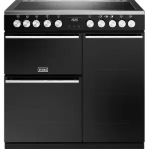 Image of Stoves Precision Deluxe ST DX PREC D900Ei RTY BK 90cm Electric Range Cooker with Induction Hob - Black - A Rated