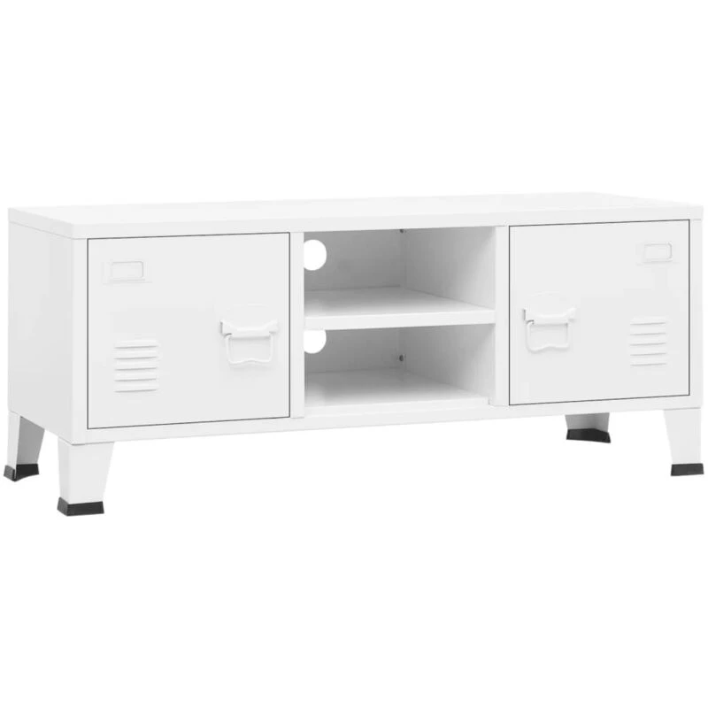 Image of VIDAXL Industrial tv Cabinet White 105x35x42cm Metal Vidaxl 8720286699546