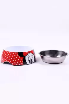 Image of Disney Minnie Mouse Large Dog Bowl - Red