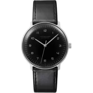 Image of Mens Junghans 'Max Bill' Silver and Black Stainless Steel Automatic Watch