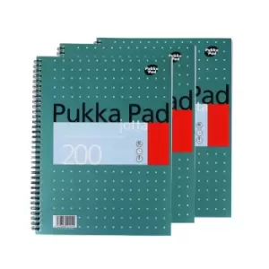 Image of Pukka Metallic A4 Ruled Jotta 200 Page Pack of 3, none