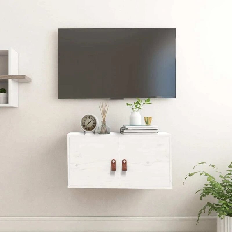 Image of Vidaxl Wall Cabinet White 60X30X30 Cm Solid Wood Pine, White 818367