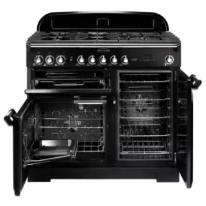 Image of Rangemaster CDL100DFFCBC CLASSIC DELUXE 100cm Dual Fuel Cooker, Charcoal Black