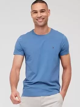 Image of Tommy Hilfiger Stretch Slim Fit Tee - Blue Size M, Men