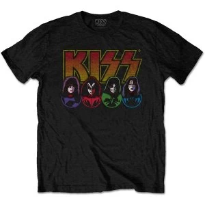 Image of KISS - Logo, Faces & Icons Unisex Medium T-Shirt - Black