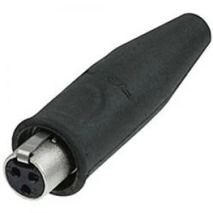 Image of XLR connector Socket straight Number of pins 3 Black Rean AV RT3FC B W