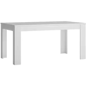 Image of Lyon Large extending dining table 160/200cm in White and High Gloss - White and High Gloss