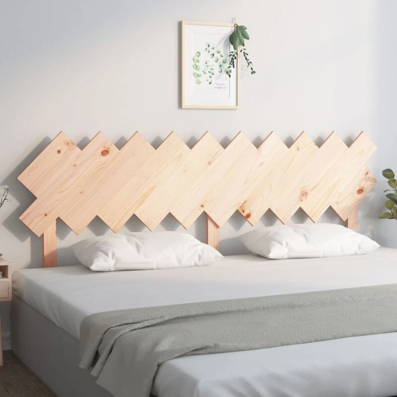 Image of Vidaxl Bed Headboard 196X3X80.5cm Solid Wood Pine, Brown 819240