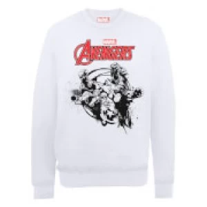 Image of Marvel Avengers Assemble Team Burst Sweatshirt - White - S