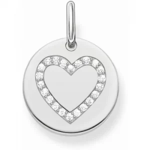 Image of Ladies Thomas Sabo Sterling Silver Love Bridge Heart Pendant Charm