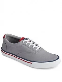 Image of Sperry Striper Canvas Plimsolls - Grey