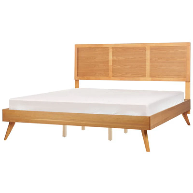 Image of Beliani Bed Istres 180 X 200 Cm (Eu Super King) Natural Ash Wood