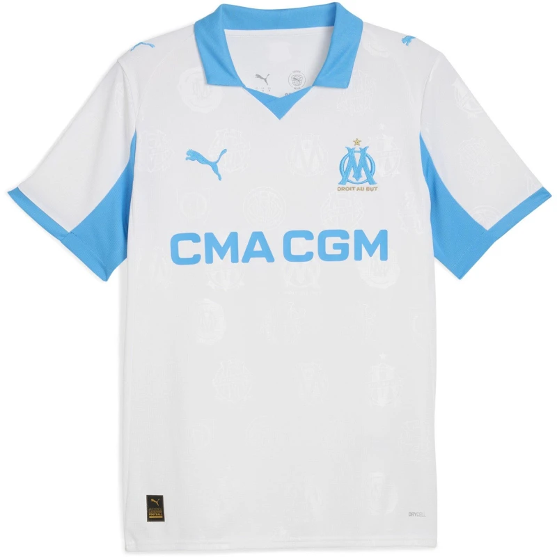 Image of Puma Olympique Marseille Home Shirt 2025 2026 Adults White/Blue male L
