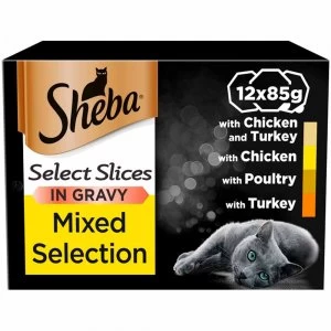 Image of Sheba Select Slices in Gravy Poultry Cat Food 12 x 85g