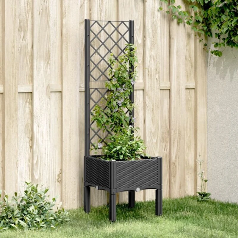 Image of VIDAXL Garden Planter with Trellis Black 40x40x142cm pp Vidaxl 8721012411258