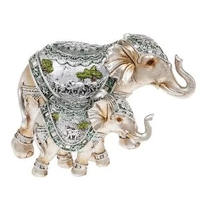 Image of Silver Scene Elephant Baby Ornament