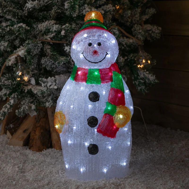 Image of 55cm Light up Christmas Ice Snowman Decoration with 70 Cool White LEDs