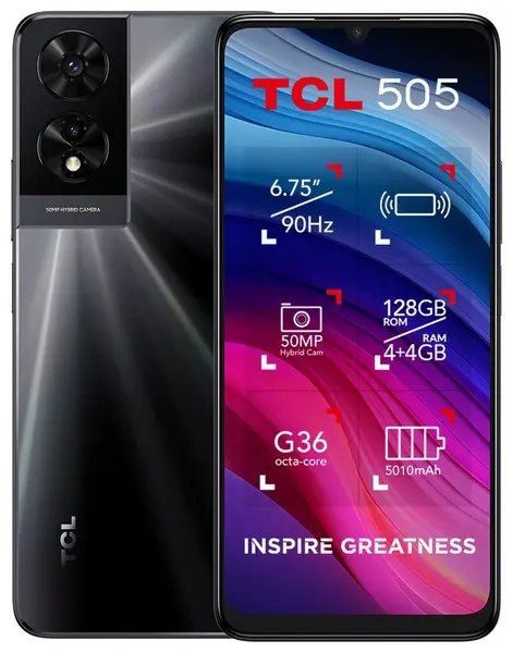 Image of TCL SIM Free TCL 505 128GB Mobile Phone - Space Grey