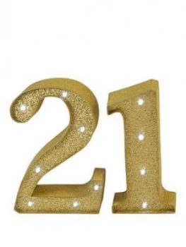 Image of Signography Gold Light Up Number Plaque - 18, 21, 30, 40, 50 60