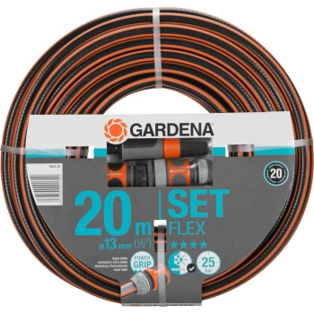 Image of Gardena Comfort FLEX Hose Pipe Set 1/2" / 12.5mm 20m Grey & Orange