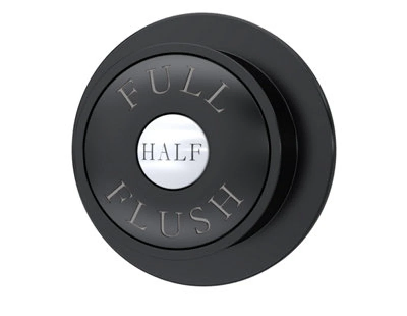 Image of Balterley Traditional Dual Flush Push Button Matt Black 72mm Black unisex