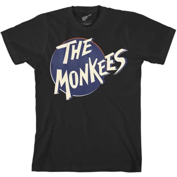 Image of The Monkees - Retro Dot Logo Unisex Medium T-Shirt - Black
