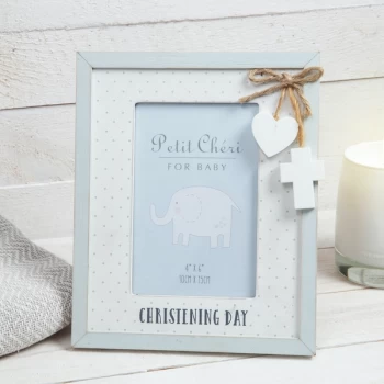 Image of 4" x 6" - Petit Cheri Christening Photo Frame - Blue
