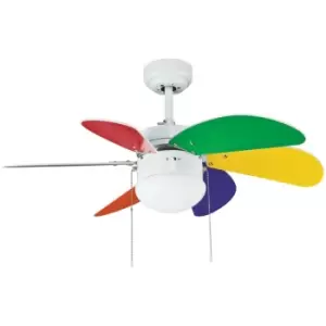 Image of Tabit 6 Blade Ceiling Fan 84cm Multicoloured