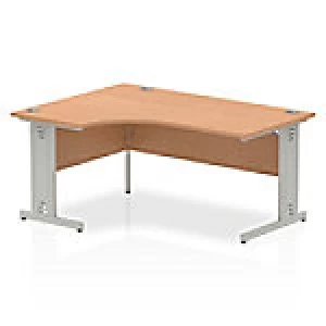 Image of Impulse Cable Managed 1600 Left Hand Crescent Desk Oak