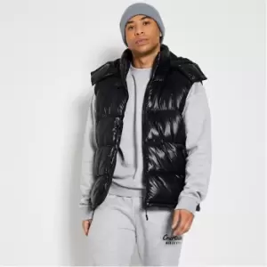 Image of I Saw It First Mens Hooded Padded Gilet - Black