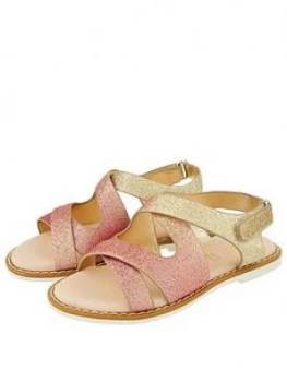 Image of Monsoon Girls Ombre Glitter Mariah Comfort Sandal - Gold, Size 13 Younger