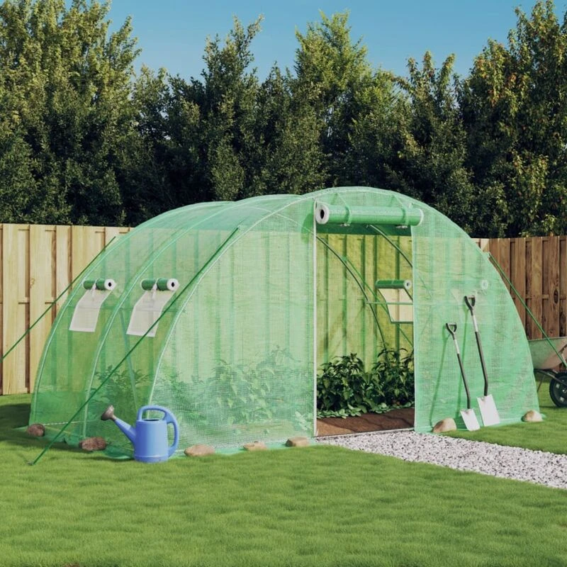 Image of vidaXL Greenhouse with Steel Frame Green 8m 4x2x2 m, Green 364081