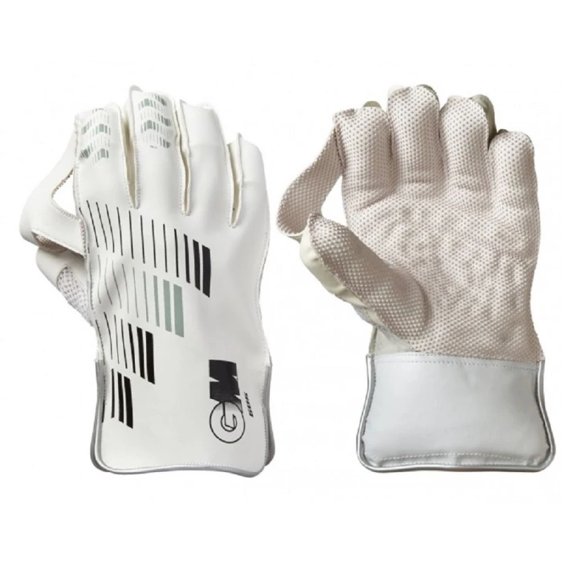 Image of Gunn And Moore 606 Leather Palm Wicket Keeper Gloves in White White Unisex One Size