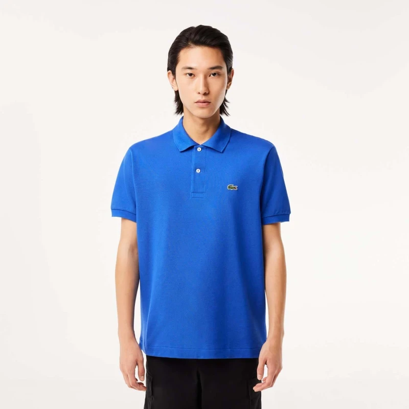 Image of Lacoste Classic-Fit Originals Piqu Polo Shirt - Blue Blue XS