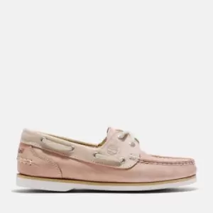Image of Timberland Classic Leather Boat Shoe For Her In Beige Light Beige, Size 3.5