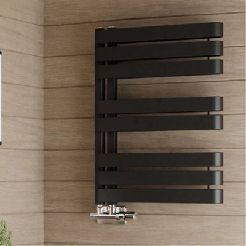 Image of Terma Warp S Black Electric & Gas Flat Towel Warmer (W)500mm X (H)655mm