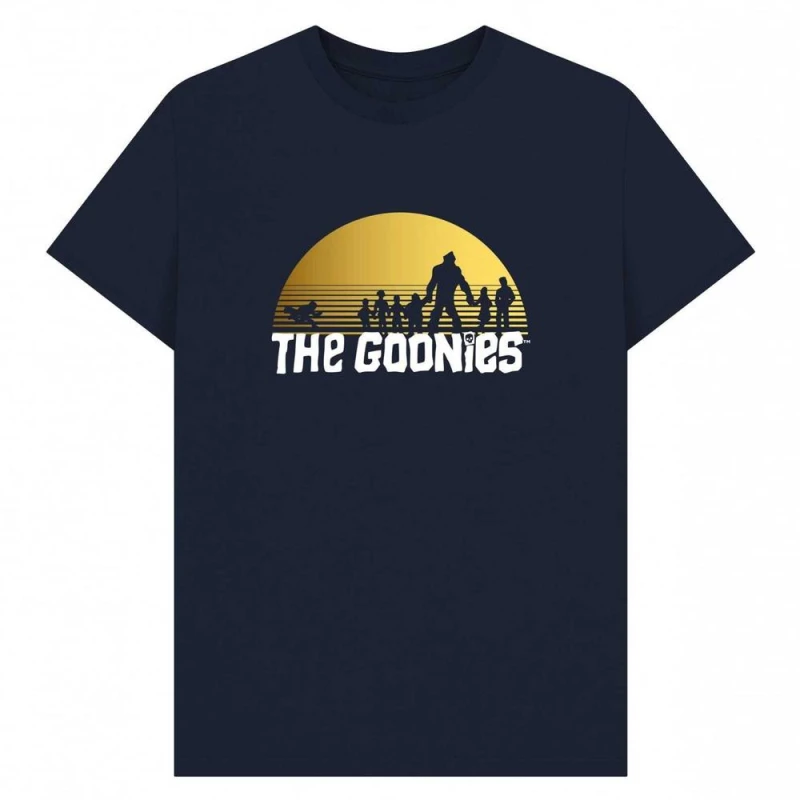 Image of The Goonies Mens Sunset Silhouette T-Shirt in Navy Size: Small Navy Male S