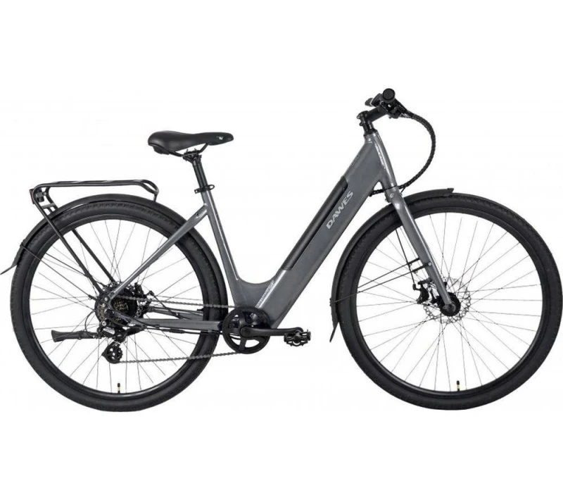 Image of Dawes Dawes Scenic Low Step Electric Hybrid Bike Electric Hybrid Bikes Small Grey 70796902350