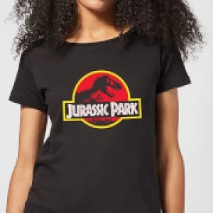 Image of Classic Jurassic Park Logo Womens T-Shirt - Black - XL