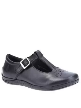 Image of Hush Puppies Eliza Junior School Shoes - Black, Size 2 Older