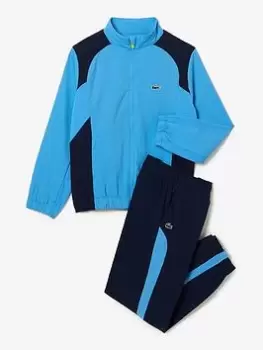Image of Boys' Lacoste SPORT Colour-block Tennis Tracksuit Size 16 yrs Blue / Navy Blue / Blue / Navy Blue / Blue