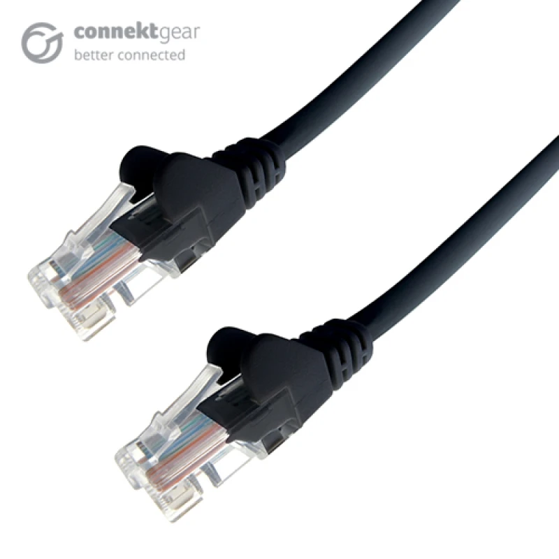 Image of Connekt Gear 1.5m RJ45 CAT5e UTP Stranded Flush Moulded Network Cable - 24AWG - Black