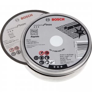 Image of Bosch Rapido Thin Inox Stainless Steel Cutting Disc 115mm Pack of 10