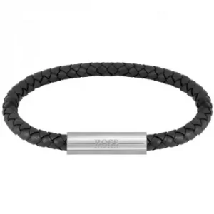 Image of Hugo Boss 1580152 Men Braided Leather Bracelet