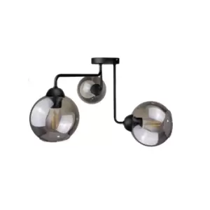 Image of Cosmo Multi Arm Semi Flush Ceiling Light Black, 70cm, 5x E27