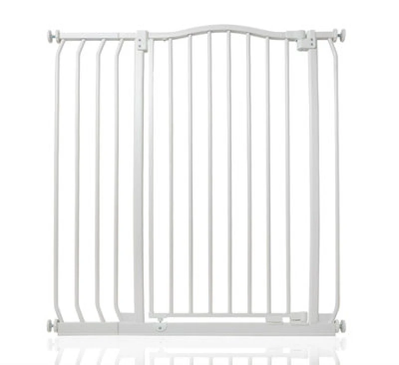Image of Safetots Extra Tall Curved Top Safety Gate, 89Cm - 98Cm, Matt White, Extra Tall 100Cm In Height, Pressure Fit Stair Gate