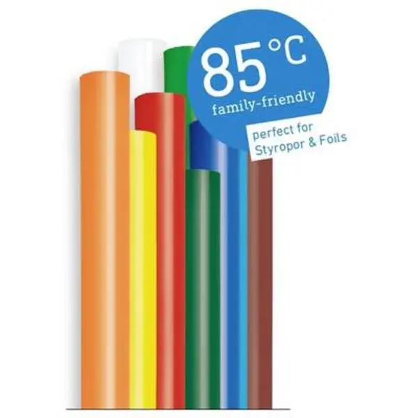 Image of Steinel Hot melt glue sticks 7mm 150 mm Multi-coloured, Red, Yellow, Green, Orange, White, Brown, Black 96g 16 pc(s)