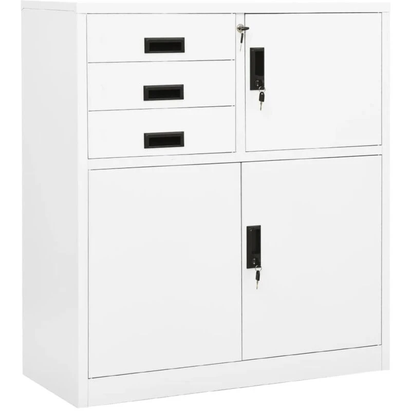Image of VIDAXL Office Cabinet White 90x40x102cm Steel Vidaxl 8720286566145