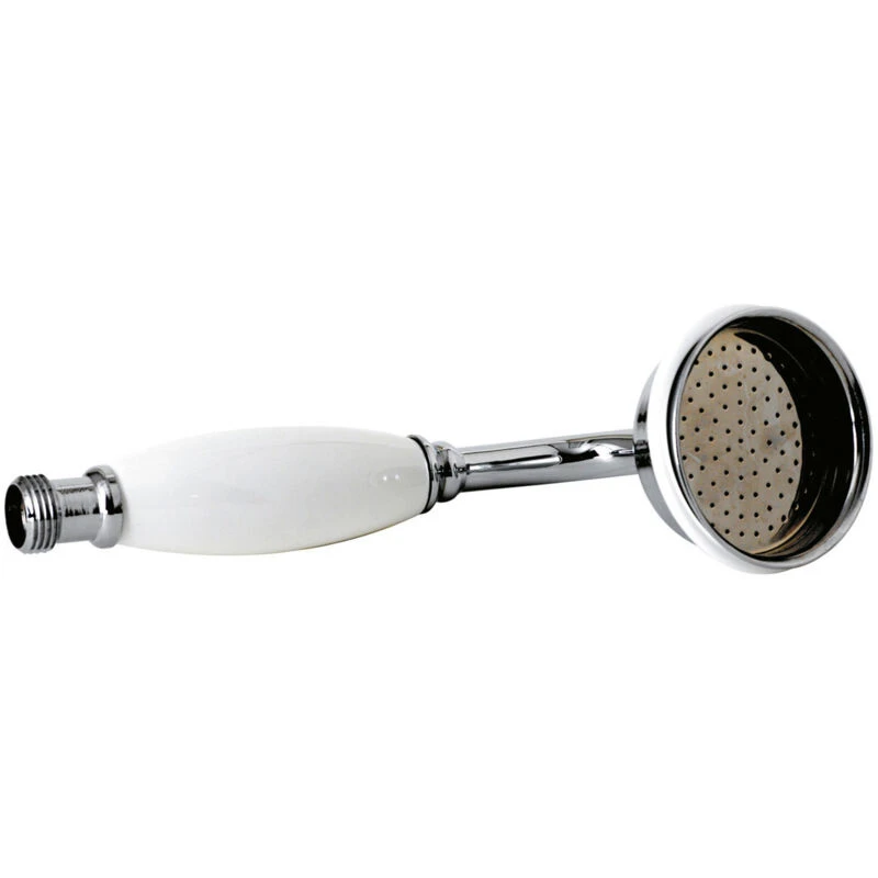 Image of HUDSON REED Hudson Reed - Old London Chrome and White Handle Large Shower Handset - A3150G sbhs003cw